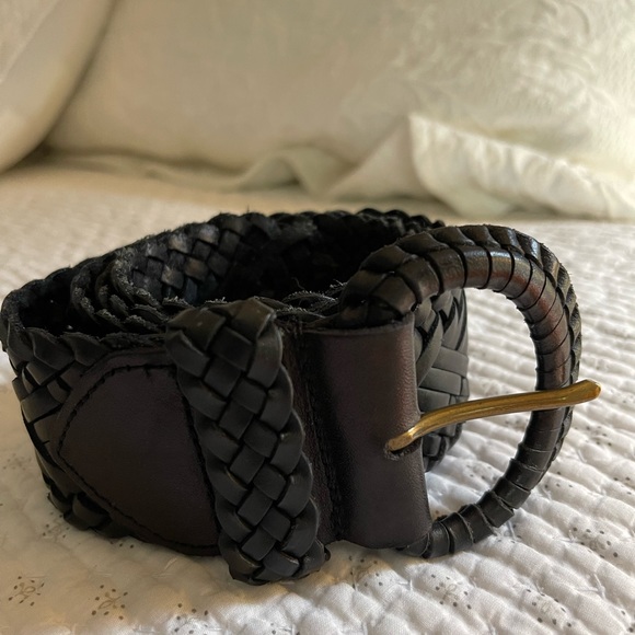 Gap Black Leather Woven Belt - Picture 4 of 4